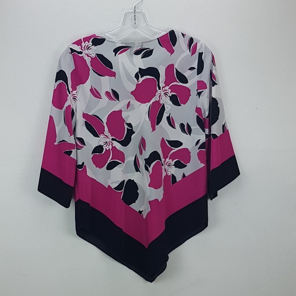 Alfani V-hem Floral Printed Blouse Top size PS - Picture 4 of 4